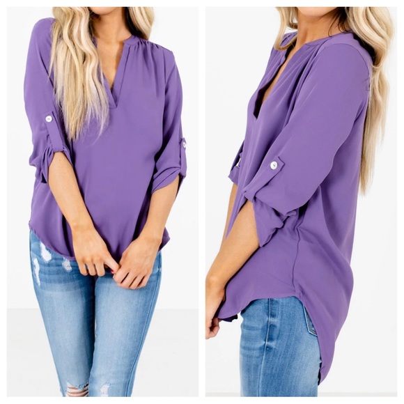 64 Boho Beautiful V Neck Chiffon Style 3/4 Sleeve Blouse - Picture 5 of 7
